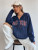 Fifth Avenue DIFT738 Boston Print Zip Hoodie - Navy Blue