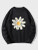 Fifth Avenue DIFT750 Flower Printed Sweatshirt - Black