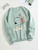 Fifth Avenue DIFT757 Figure Printed Sweatshirt - Mint Green