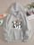 Fifth Avenue DIFT768 Panda Print Hoodie - Grey