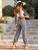 Fifth Avenue Women's Elastic Waist Gingham Print Detail Pants FAWLP90