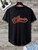 Fifth Avenue Atlanta Printed MIFT354 AOKI Dip Hem T-Shirt - Black
