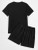 Mens Summer Printed Co Ord Set by Fifth Avenue MSFACSS41 - Black