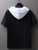 Fifth Avenue Smile Print MIFT410 Hooded ROKA T-Shirt - Black White
