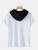 Fifth Avenue Melt Face Print MIFT432 Hooded ROKA T-Shirt - White Black