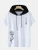 Fifth Avenue Floral Text Print MIFT433 Hooded ROKA T-Shirt - White Black