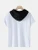 Fifth Avenue Floral Text Print MIFT433 Hooded ROKA T-Shirt - White Black
