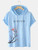 Fifth Avenue Tree Text Print MIFT438 Hooded ROKA T-Shirt - Light Blue