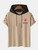 Fifth Avenue Floral Text Print MIFT439 Hooded ROKA T-Shirt - Cream Black