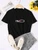 Womens Premium Cotton Printed T-Shirt - APRIN73 - Black