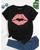 Womens Premium Cotton Printed T-Shirt - APRIN82 - Black