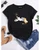 Womens Premium Cotton Printed T-Shirt - APRIN137 - Black