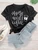 Womens Premium Cotton Printed T-Shirt - APRIN149 - Black