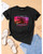Womens Premium Cotton Printed T-Shirt - APRIN178 - Black