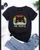 Womens Premium Cotton Printed T-Shirt - APRIN55 - Black