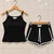 Fifth Avenue Women's WSNS204 T-Shirts and Shorts Set - Black