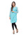 Light Blue Cotton and Net Top For Women by Tee Tall