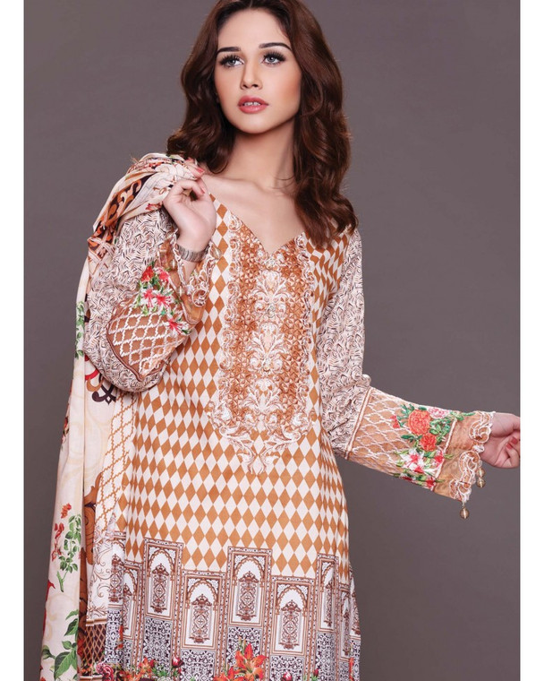 Al Zohaib Embroidered Lawn 2017 Design 6A