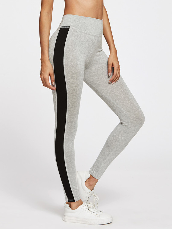 Fifth Avenue MZ Heather Grey Contrast Panel Leggings