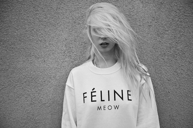 Fifth Avenue Meow Feline Printed Sweatshirt - White