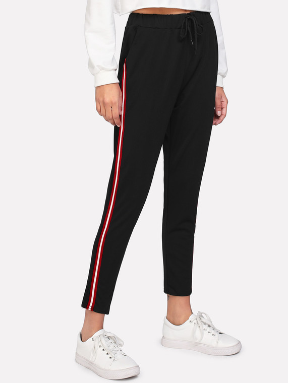 Women's ZONDA Crop Track Pants by Fifth Avenue - Black