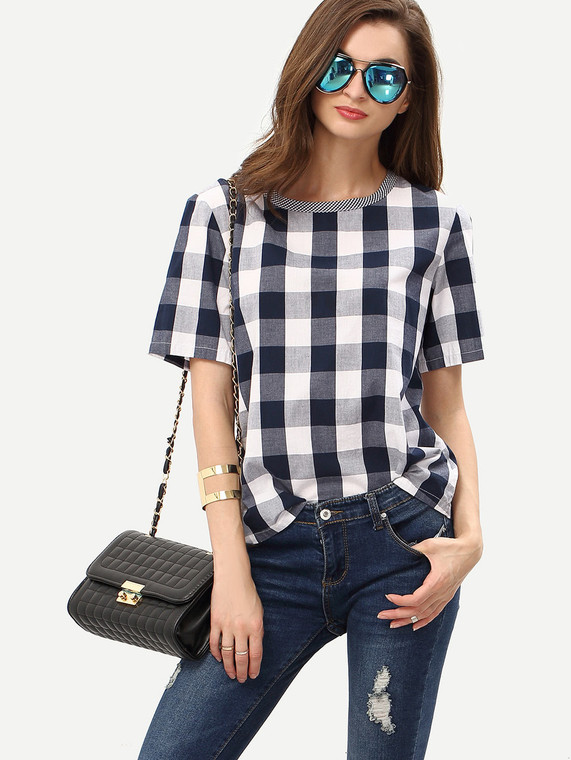 Fifth Avenue Clothing JEDZ Gingham T-Shirt 