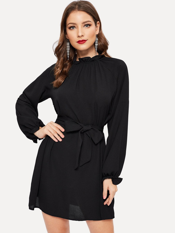 Fifth Avenue Women's Ruffle Dress Tunic UVA1065 - Black