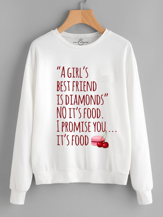 Fifth Avenue DIFT7 Girls Best Friend Printed Sweatshirt - Black