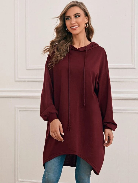 Fifth Avenue Long Asymmetric Hem Hoodie FA21W2