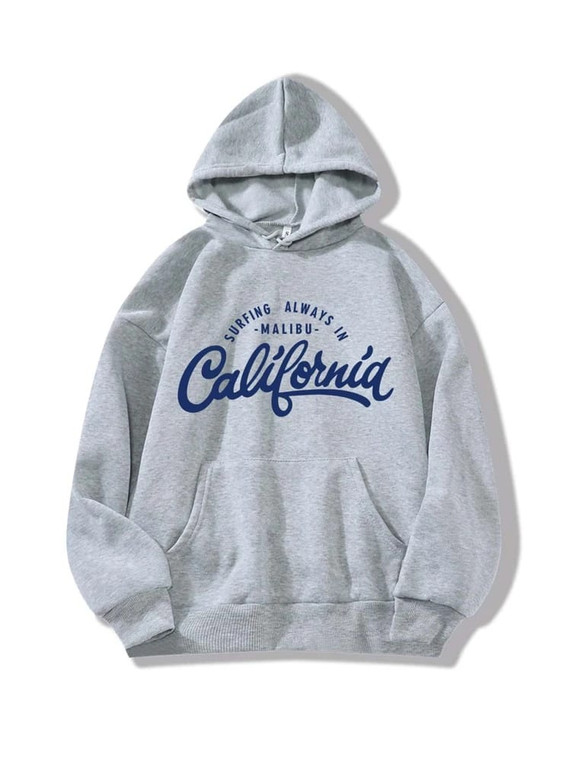 Fifth Avenue DIFT277 California Print Hoodie - Grey