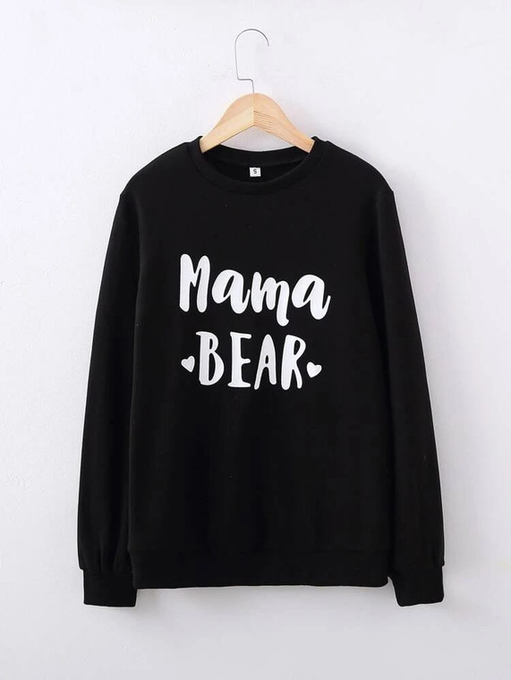 Fifth Avenue DIFT320 Mama Bear Printed Sweatshirt - Black