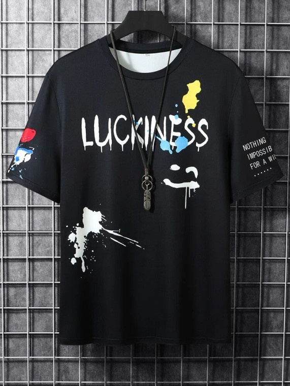 Fifth Avenue Graffiti Printed MIFT42 T-Shirt - Black
