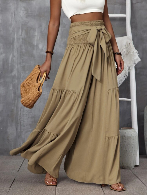 Fifth Avenue Women's Tiered Detail Wide Leg Pants FAWLP32
