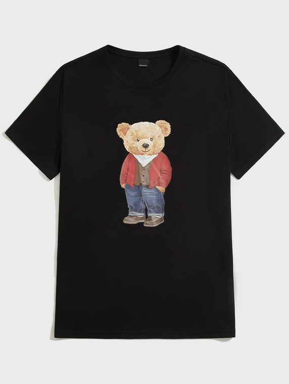 Fifth Avenue Bear Printed MIFT70 T-Shirt - Black