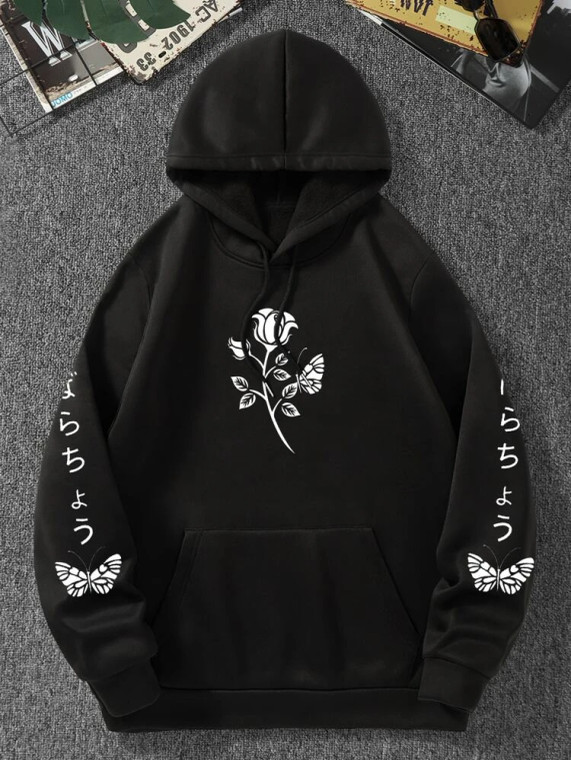 Fifth Avenue Printed Hoodie MIFT273 - Black