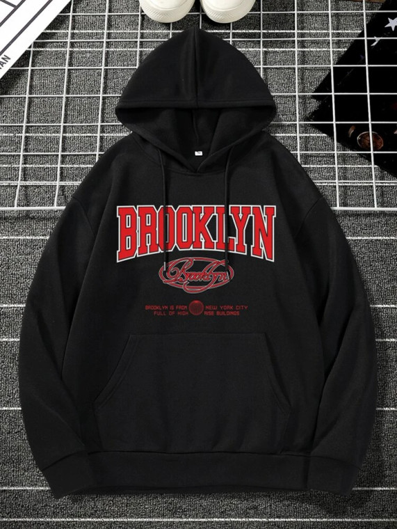 Fifth Avenue Printed Hoodie MIFT285 - Black