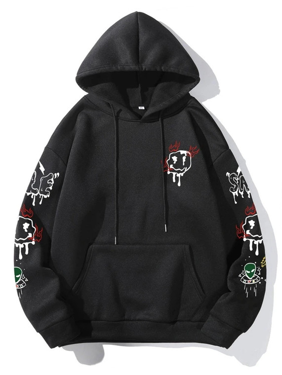 Fifth Avenue Printed Hoodie MIFT291 - Black