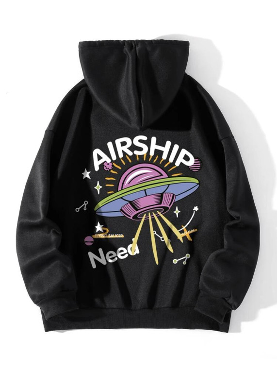 Fifth Avenue DIFT774 Space Ship Hoodie - Black