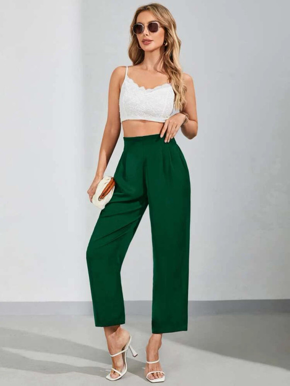 Fifth Avenue Women's Elastic Pleat Detail Waist Pocket Detail Pants FAWLP105