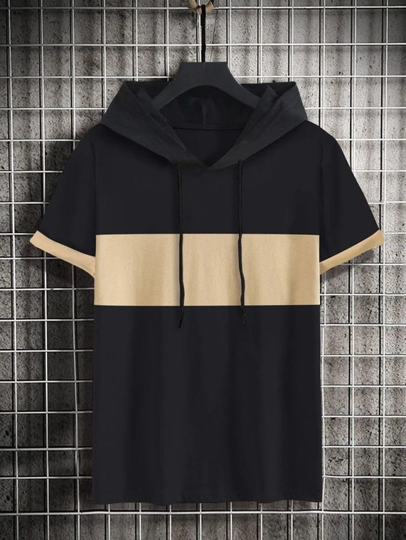 Fifth Avenue LIKZY Color Block Printed Hooded T-Shirt