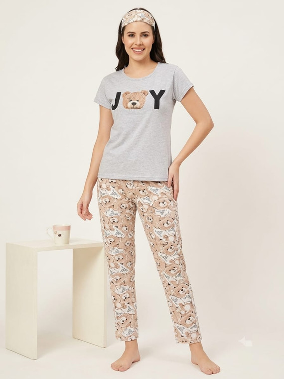 Women's 3 Piece Night Wear Co Ord Set - WNCS211