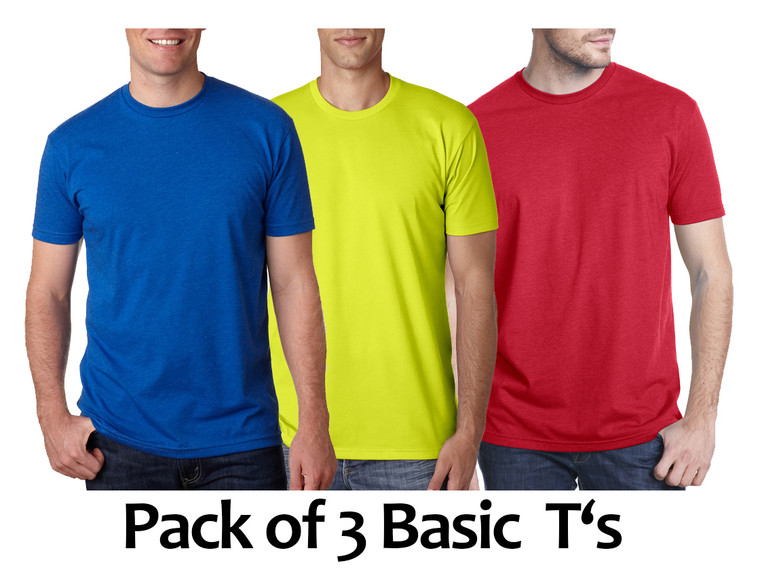 Pack of 3 Basic Crew Neck T Shirts By Tee Tall