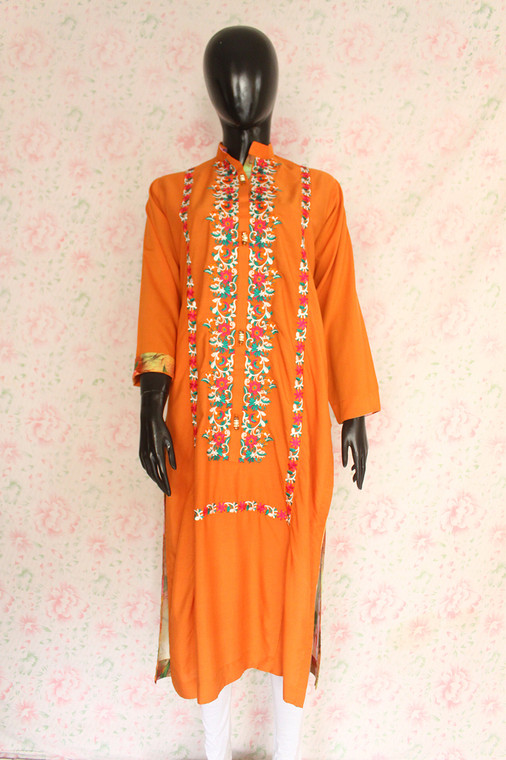 Rust Silk Lawn Shirt2 By Marjan