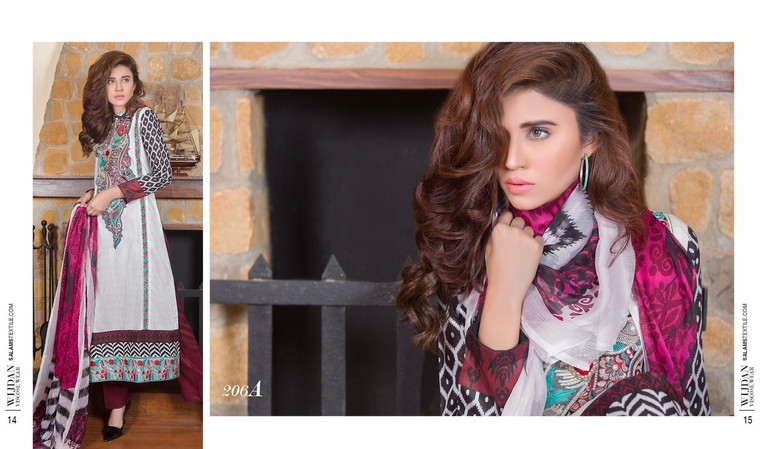 Wijdan Premium Embroidered Viscose Design 206-A