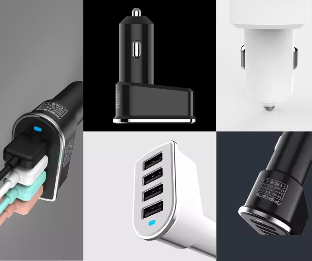 fshang 4 Port USB Car Charger