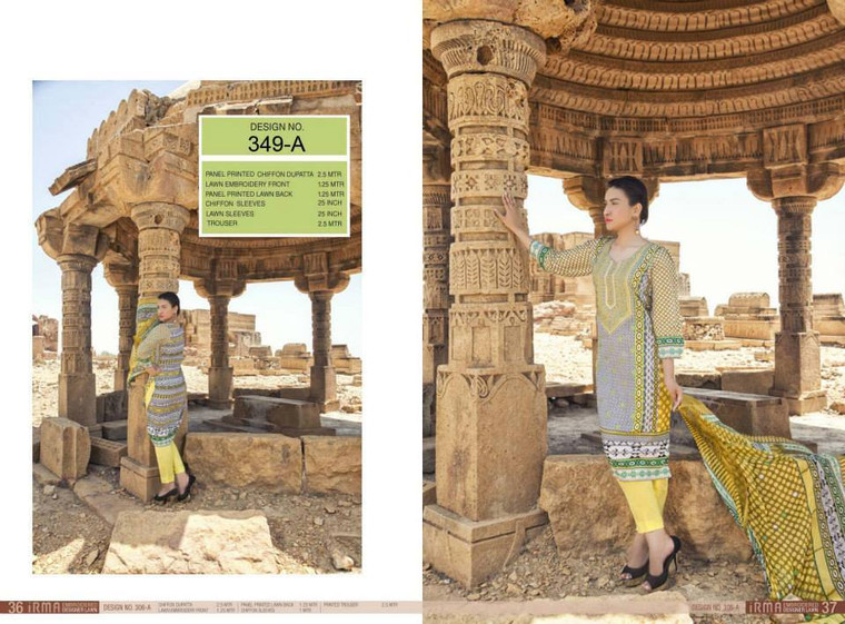 Irma Embroidered Chiffon and Lawn Design 349-A