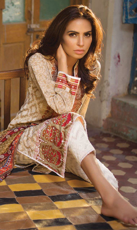 Orient Kurti Embroidered Pasteles Design 16-023-C