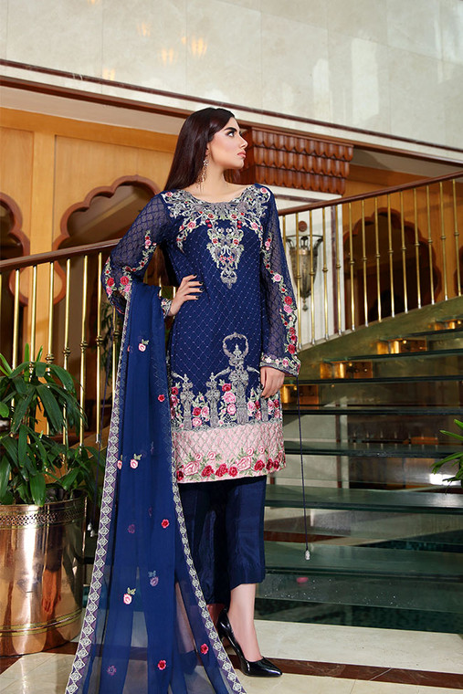 Noor by Saadia Asad Chiffon 2016 Blue Heaven
