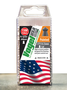 Vogel Pointed Sport .177/4.5 cal, 10.1grain/.660gram Airgun Pellet-1500 Vogel Pointed Sport .177/4.5 cal, 10.1grain/.660gram Airgun Pellet-1500