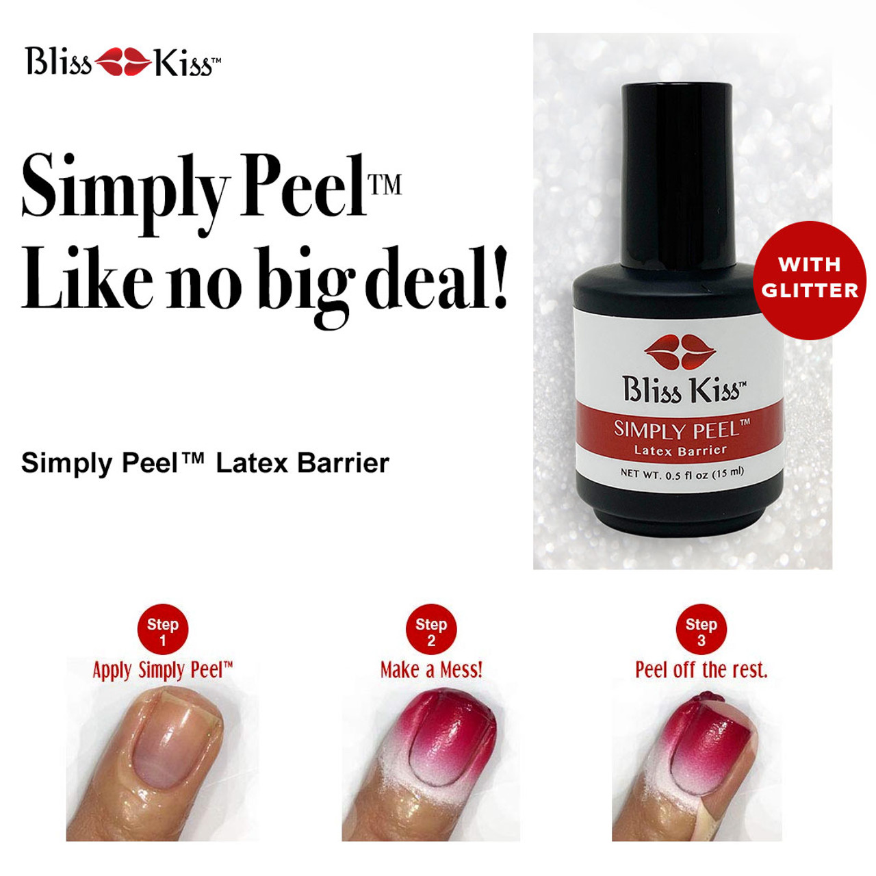 Simply Peel™ Liquid Latex Barrier - New Black Bottle! - Bliss Kiss by  Finely Finished, LLC